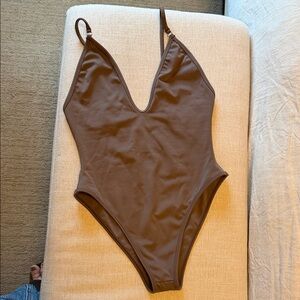 Brown One-Piece Swimsuit